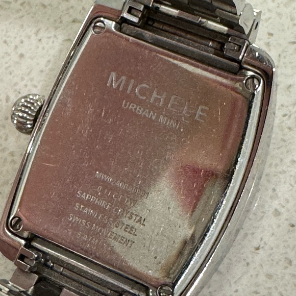 Michele Urban Mini Stainless Steel Watch with Diamond Detail - Picture 2 of 5